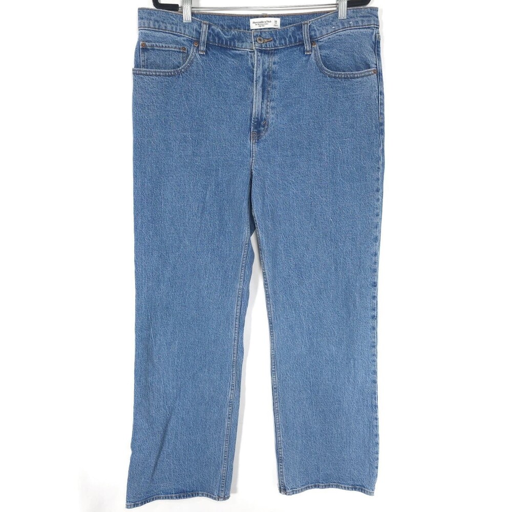 ABERCROMBIE & FITCH Women's 90s Relaxed Jeans High Rise‎ 38 Cotton Blend